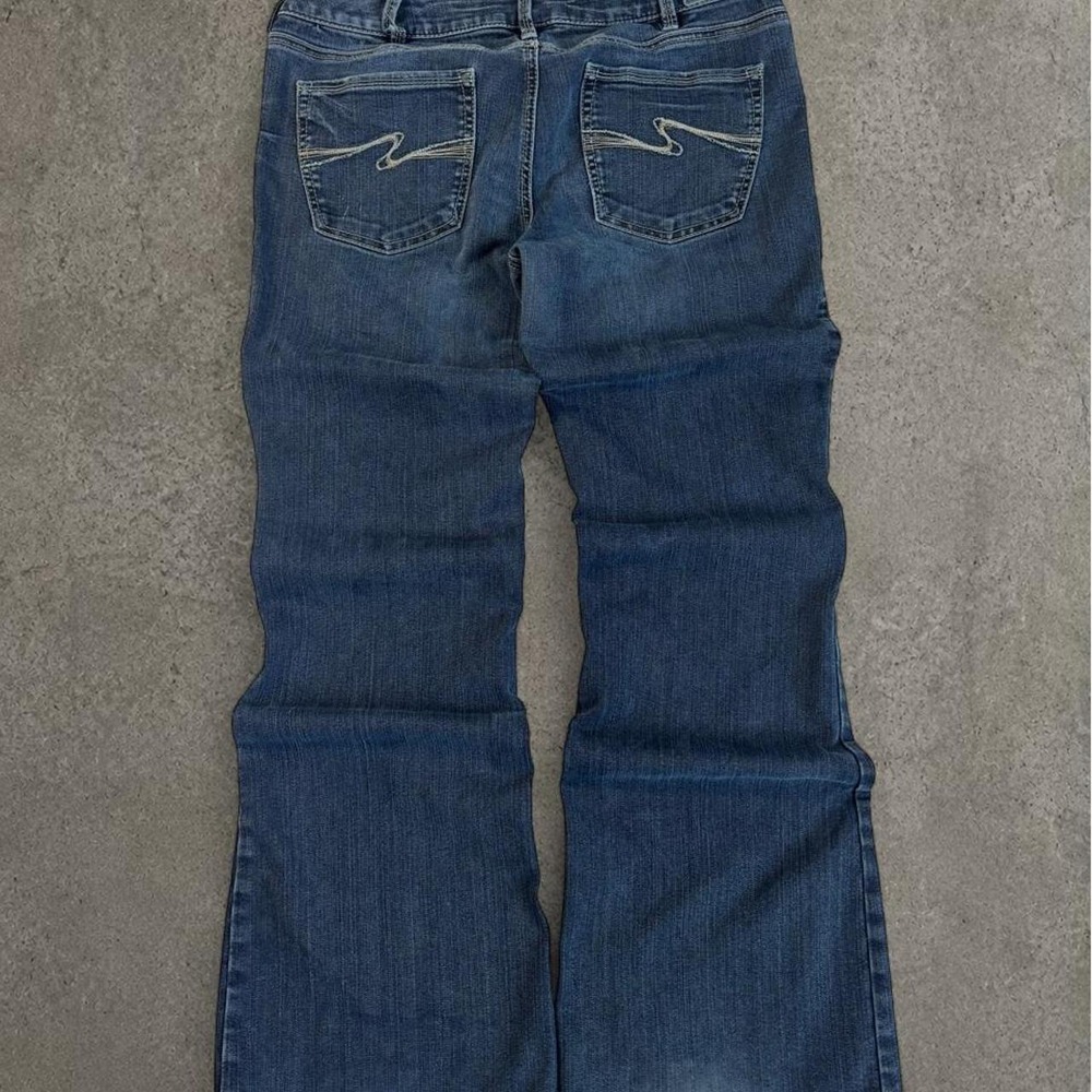Silver Jeans Co Aiko Mid Rise Wide Leg Flared Denim Blue Jeans Size 34/35